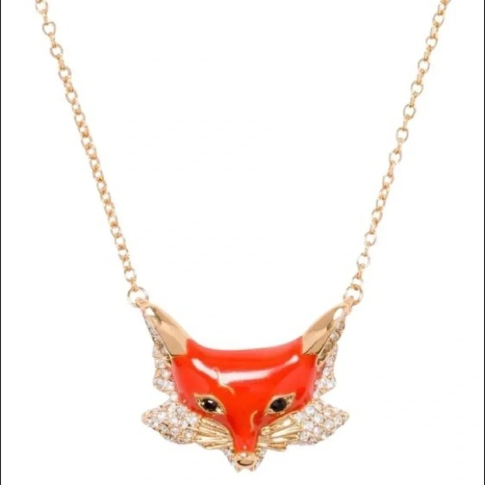 Kate Spade Authentic Orange 12k Gold-plated Into The Woods' Foxy Necklace